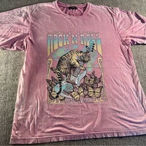 Pink Rock and Roll Graphic T-Shirt